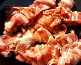 わらびと豚肉とネギの炒め物作り方3写真