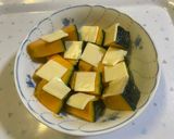 かぼちゃのとろ〜りチーズ蒸し♪減塩・やわらか作り方12写真