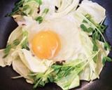 春キャベツと豆苗の巣ごもり風卵作り方3写真