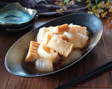 レンジで簡単☆厚揚げと新玉ねぎの煮物。作り方5写真