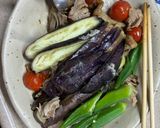 蒸し茄子と豚の醤油麹和え作り方5写真