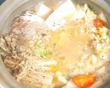 鶏ミンチ担々鍋お素麺入り作り方8写真