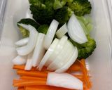 【節約夕食】合挽と厚揚げの野菜の中華炒め作り方1写真