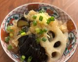 なすとれんこんの揚げおろし煮作り方7写真