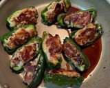 豚こまピーマンの甘辛肉詰め作り方4写真