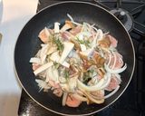 ワンパン!鶏もも肉ときのこの『無水』白ワイン蒸し作り方5写真