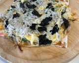 ライスペーパーでシラスピザ★フライパン作り方8写真