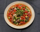 鰹のたたきと夏野菜のコロコロサラダ作り方3写真