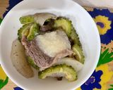 ゴーヤと梨と牛肉と　レンジ加熱で作り方3写真