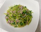 三つ葉と粗挽きひき肉のエスニック炒め作り方5写真