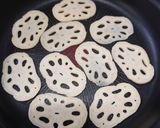 蓮根と榎の鶏団子and蓮根乗せ焼き作り方5写真