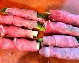 縦切りゴーヤの豚肉巻き☆甘味噌味作り方2写真