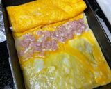 地層の模様の卵焼き(ポールウインナー入)作り方5写真