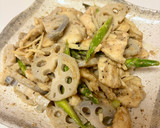 鶏むね肉とれんこんのゴマドレ炒め作り方7写真