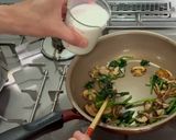 サイゼ再現!キノコとほうれん草のクリームパスタ♪作り方6写真