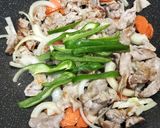 豚こまとモリモリ野菜のワンパンポン酢炒め作り方3写真