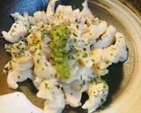 鶏皮の塩茹で●わさびしょうゆ作り方1写真