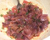ワラサの尾の身でユッケ丼作り方2写真
