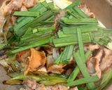 豚肉とネギとニラのにんにく甘味噌炒め作り方3写真