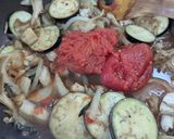 鯖とナスと舞茸のトマトソースパスタ作り方2写真
