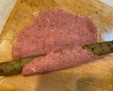 ゴボウのひき肉包み焼き、焼そばソースを使って作り方4写真