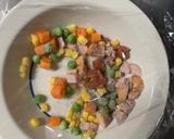 レンジ中華梅クリーム金平味オムライス弁当作り方2写真