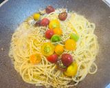 あみ海老と帆立と鰯油漬けとバジルのパスタ作り方13写真