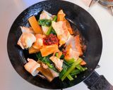 豚バラ肉と小松菜メンマのラー油炒め作り方4写真