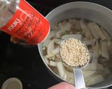 大根と豚バラの搾菜入り中華スープ作り方5写真
