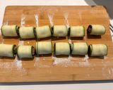 簡単！ズッキーニで包んだうずまき一口餃子作り方4写真