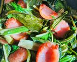 空芯菜とウインナーのペペロンチーノ風パスタ作り方4写真