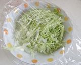 キャベツと合い挽き肉餡かけそうめん作り方1写真