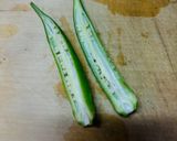 オクラとヤングコーンの鶏ひき肉挟み焼き作り方1写真