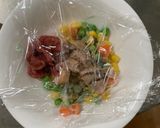 レンジ簡単梅味噌クリーム味オムライス弁当作り方2写真