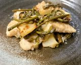 わらびとたけのことささみの塩麹炒め作り方6写真