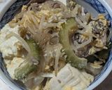 簡単★ゴーヤーともやしのチャンプルー丼作り方9写真