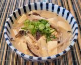 キノコと豆腐の温かい豆乳蕎麦作り方3写真