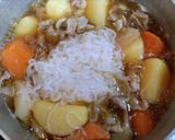 今夜のおかず夕飯！豚バラ肉の肉じゃが和食主菜作り方9写真