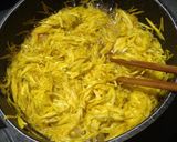 簡単　食用菊と厚揚げの蕎麦つゆ煮作り方3写真