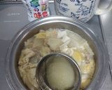 松山揚げと鶏肉(豚肉)里芋と大根の味噌汁作り方11写真