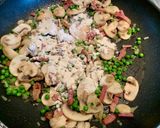 キノコとグリンピースのクリームパスタ作り方3写真