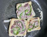今日の晩御飯！油揚げとひき肉の月見ハンバーグ風作り方5写真