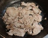 フライパンで豚肉と高菜と高野豆腐の炒め煮作り方4写真