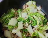 ヨウサマの減塩白菜と挽き肉のあんかけ作り方4写真