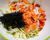 簡単！銀鮭野菜たっぷりオムレツ作り方3写真