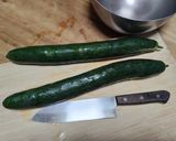 大きなキュウリと鶏の味噌煮作り方1写真