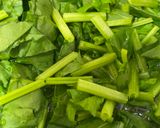 【おうち給食】ほうれん草の豆サラダ作り方1写真