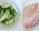 鶏むね肉ときゅうりの棒々鶏風和え作り方1写真