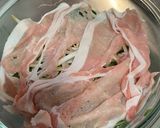 レンジで簡単😋豆苗、もやし豚肉のミルフィーユ蒸し作り方3写真