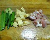 レンチン♪花ニラの鶏肉筍炒め台湾風作り方1写真